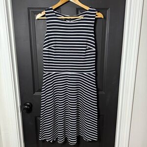 Talbots Navy and White Striped Mini Dress